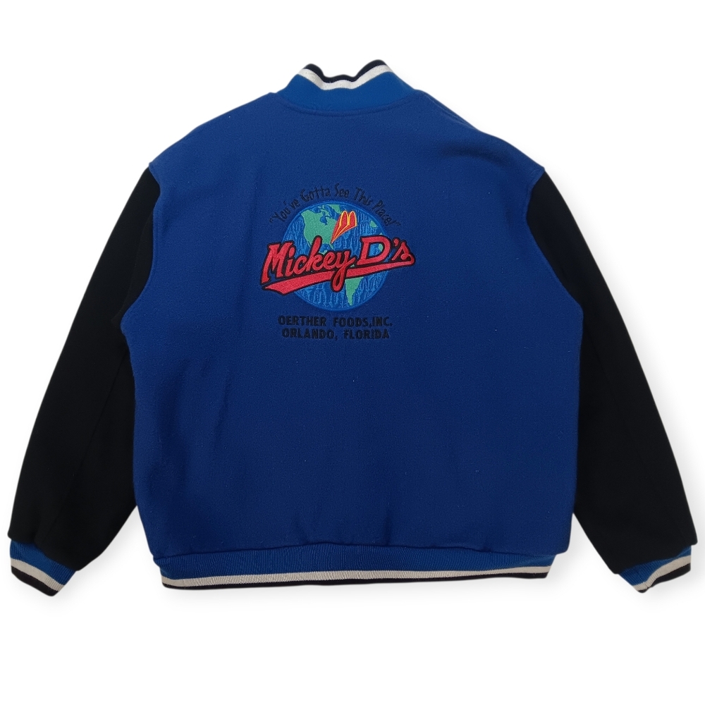 80s Auburn Sportswear Mcdonalds - Mickey D's Embroidered Varsity Jacket - L/XL